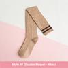 1 3 Pairs Women's Cotton Thigh High Socks Over The Knee Colorful Striped Pattern Casual Daily Wear Fashion Socks Black White