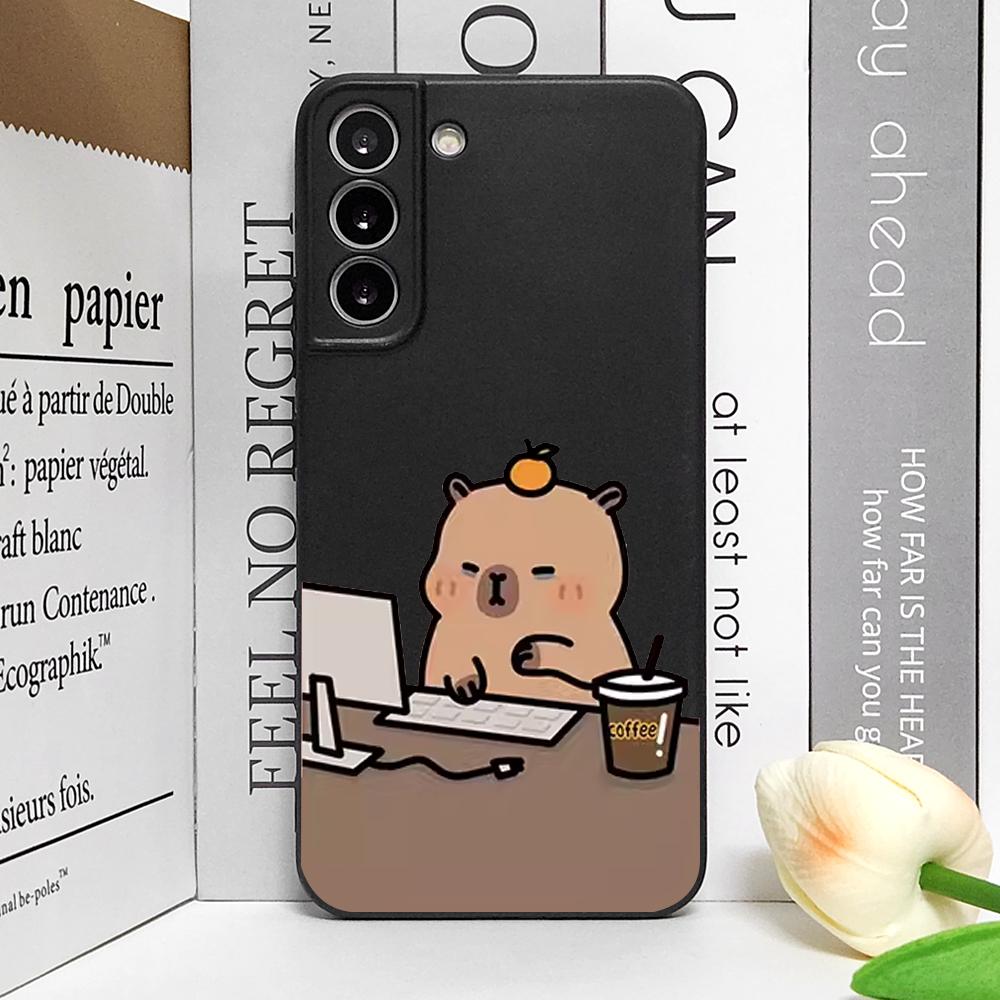 Custodia per Telefono Capibara Carino per Samsung Galaxy S22 S23 S24 S25 edge Ultra S20 Plus S21 FE 5G Cover Morbida Coppia di Animali Divertente Fundas