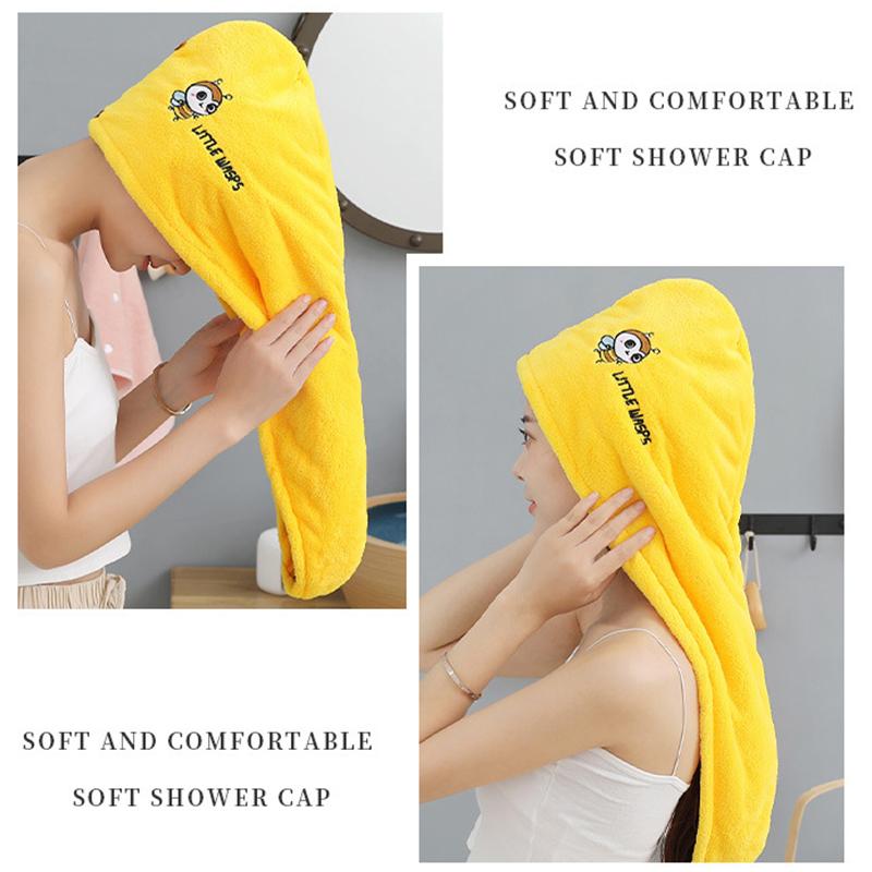 Magic Shower Hat Made of Microfiber, Double-layer Embroidery Towel, Bath Caps, A Hat for Dry Hair, A Quick -drying Soft Hat for A Lady, A Turban