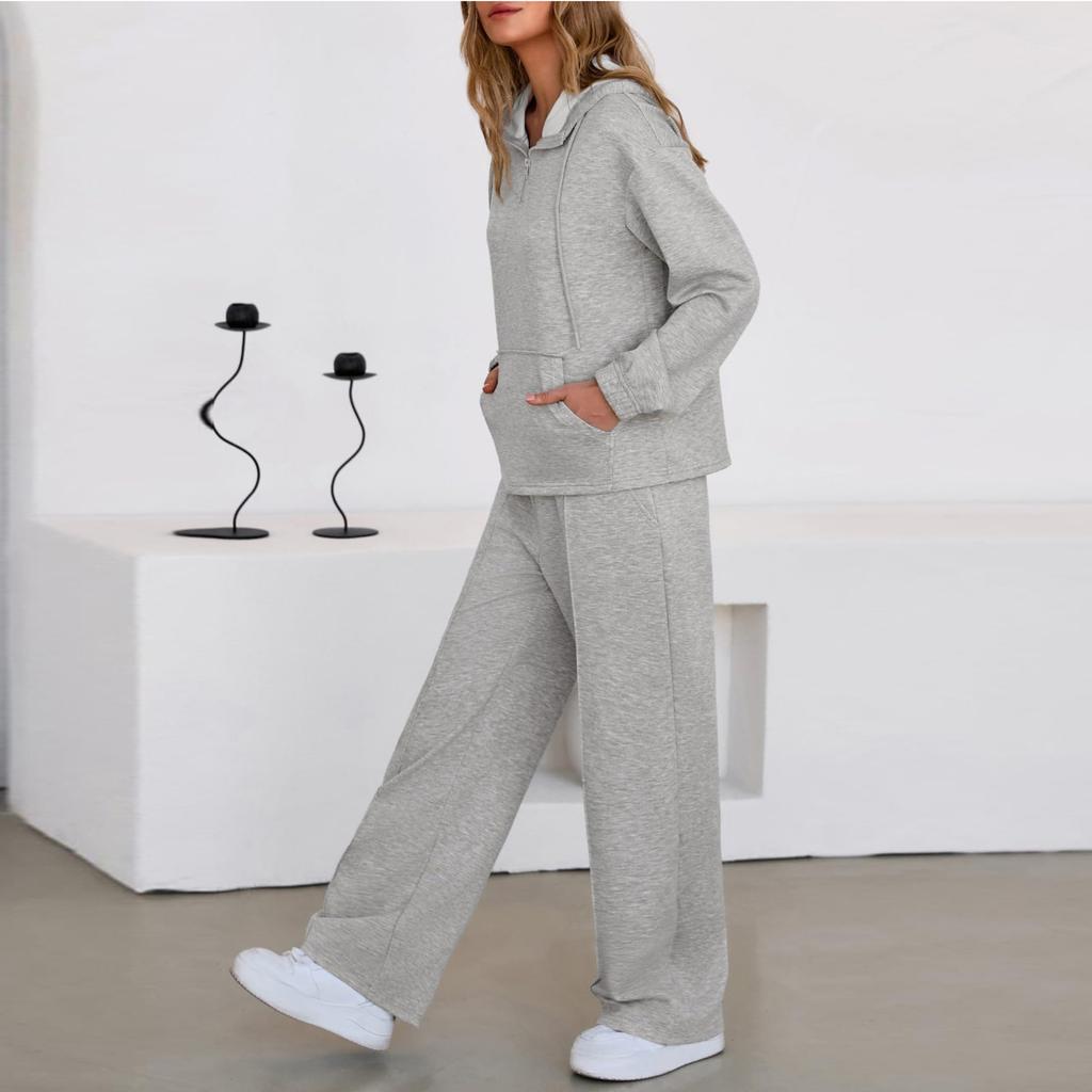 Conjuntos de Duas Peças para Mulheres Casual Solto Camisas de Manga Comprida e Shorts de Cordão de Cintura Alta Fato de Treino Outfits de Outono