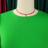 Vestido de verano para mujer talla grande Color sólido cuello redondo manga de burbuja vestidos de cintura delgada