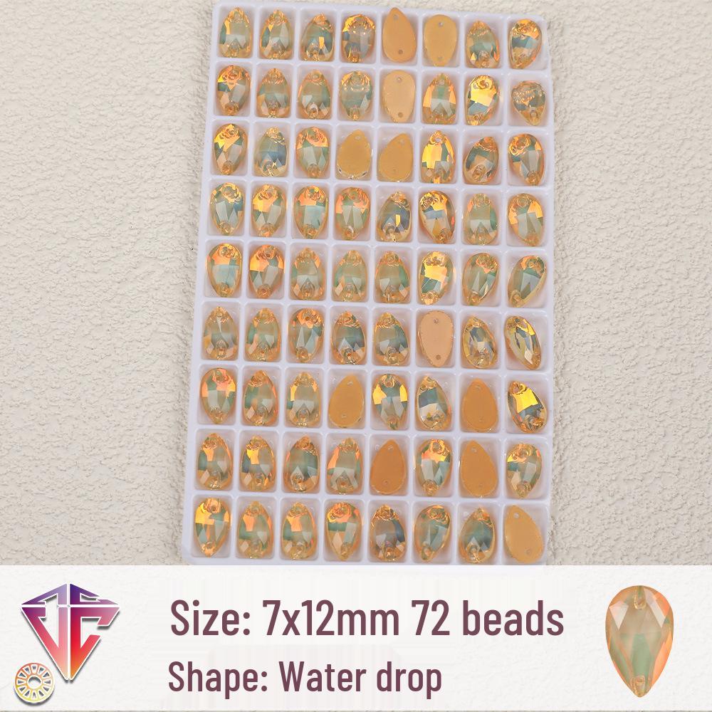 Fluoreszierende Mokka-Tropfen-Strassperlen - Handgefertigte DIY Zwei-Loch Flatback-Accessoires