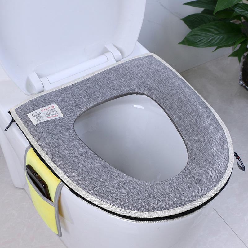 Toilet mat zipper seat cushion summer thin toilet ring household toilet set
