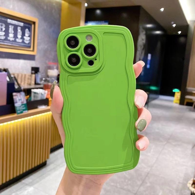 Wave Edge Solid Colo Phone Case For IPhone 16 15 14 Pro Max 13 12 11 Xr Xs 7 8 Plus SE2/SE3 TPU Soft Back Cover
