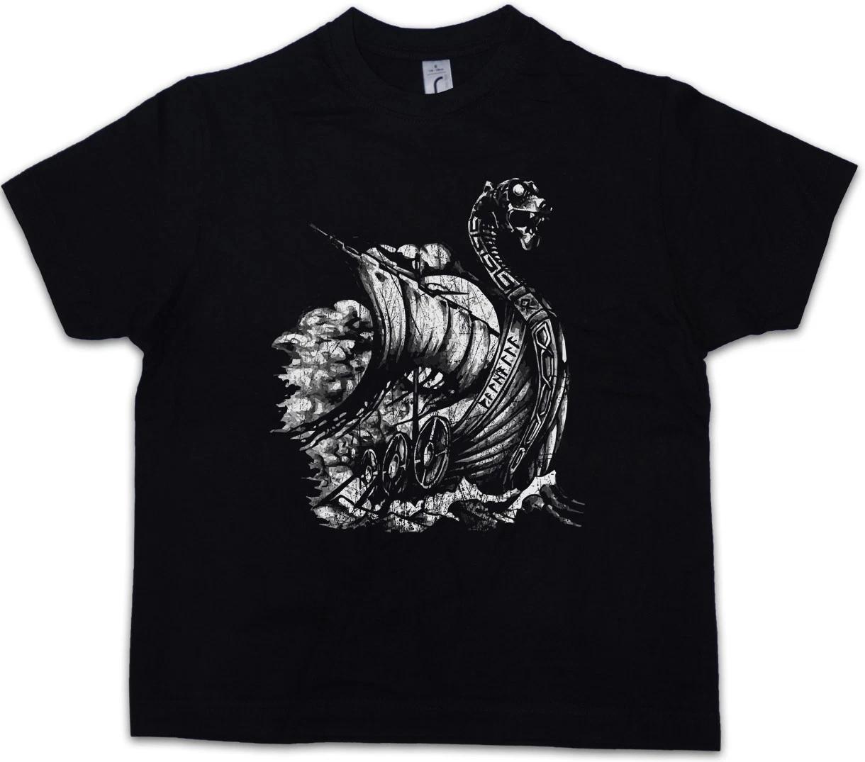 VIKING SHIP VIII Kids Boys kids boys T-Shirt Boat Dragon Vikings Norsemen Odin Valhalla 130
