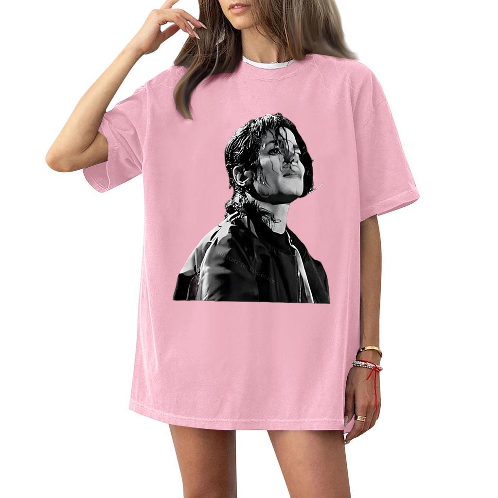 Women's Fashionable Casual Short Sleeved Printed T-Shirt Round Neck Top
