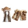 Winter Hat with Cartoon Deer Ears Plush Lining Ear Protection Hat Thickened Warm Adjustable Fit Leg Warmers Winter Wear
