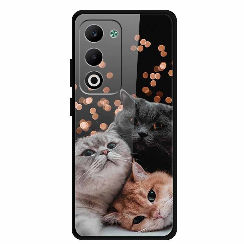 Glass Back Cover For Oppo A5 5G 2025 Phone Case 6.67" Hard Tempered Glass Case For Oppo A5i Pro 4G Case A5iPro Soft Bumper Shell