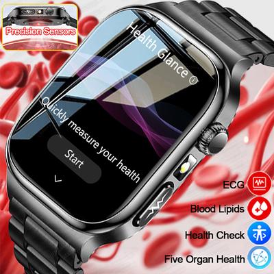 2026 New Micro Physical Examination Health Smart Watch ECG Uric Acid Lipids Blood Pressure Bluetooth Call Smart Watches For Man