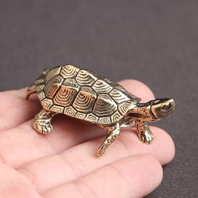 Vintage Messing Langlebigkeit Schildkröte Desktop Ornament Kupfer Tier Handwerk Ornament