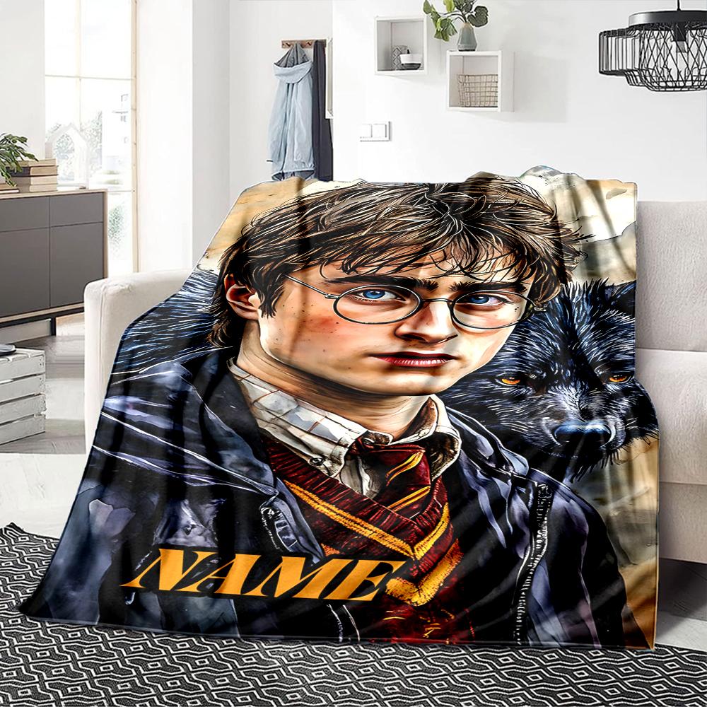 Custom Name Cartoon Character Collection blanket for Couch & Bed, Plush Cozy Fuzzy Blanket Super Soft & Warm Blankets for Fall and Winter. 090862