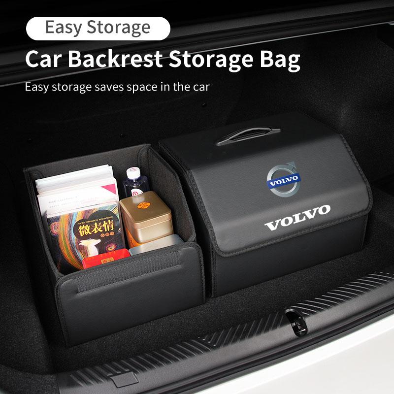 Car Trunk Leather Storage Box Foldable Auto Organizer Case For Volvo Xc60 Xc90 V40 V60 S60 V50 V90 S80 C40 XC40 V70 XC70 C30 C70