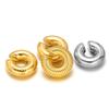 1 Paar Goldfarbe Punk Vintage Klobig Geometrisch Rund Ohr-Manschette Edelstahl Metallstruktur Dick C-Form Nicht-Piercing Ohrklemme