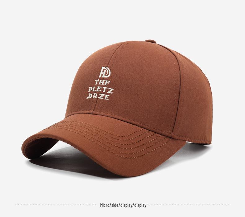 Korean Style Letter Embroidery Baseball Cap - Autumn/Winter Versatile Large Head Fit