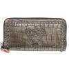 Used AUTHENTIC Christian Louboutin 3175195 Zip Around wallet Silver Embossed Leather