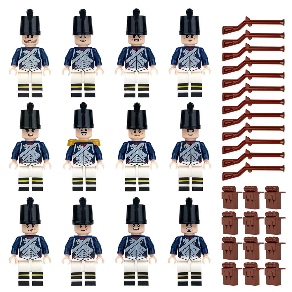 Medieval Royal Navy Napoleonic Wars Minifigure Building Blocks General Marshal Soldiers Knight Weapon Medieval Military Brick