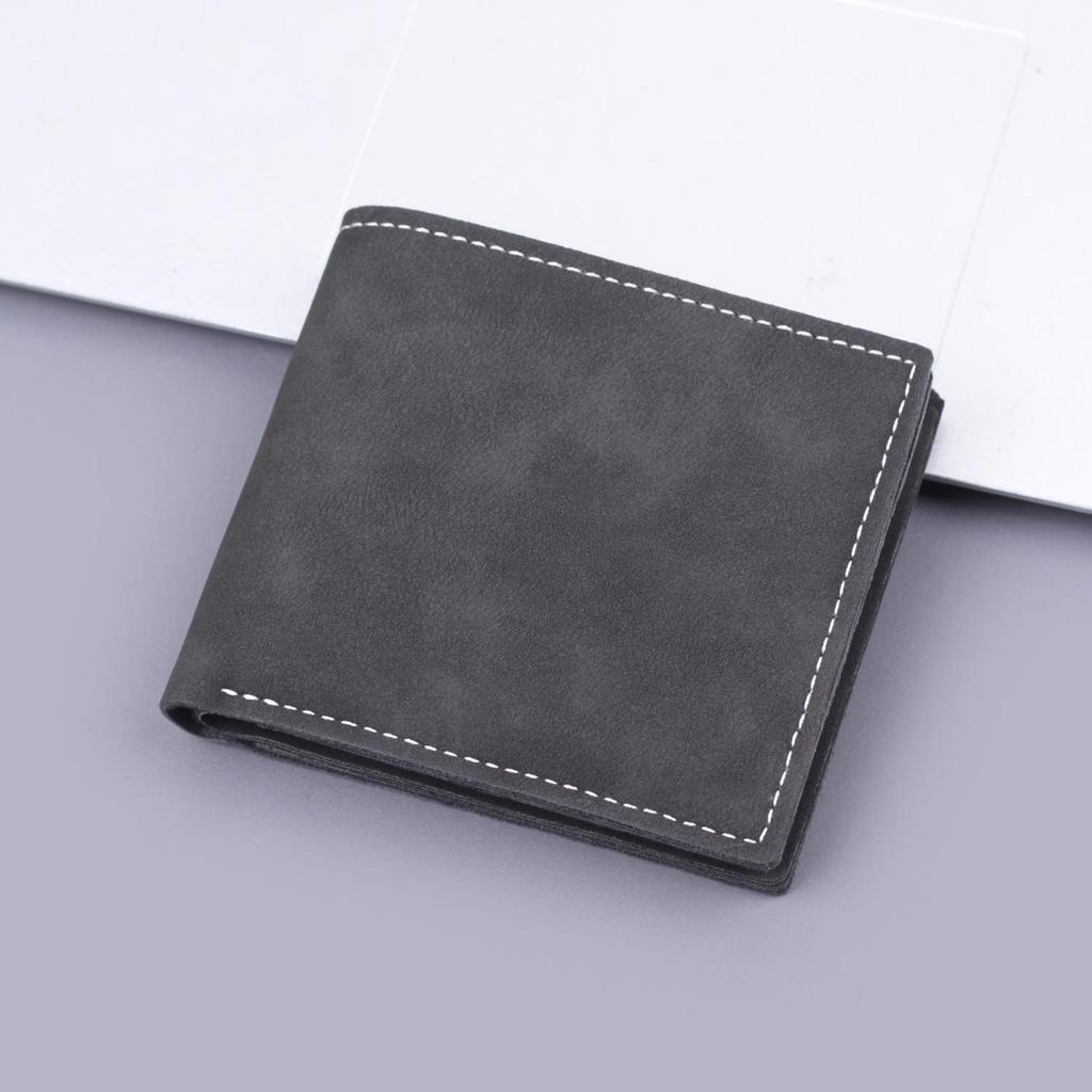 Men's Bi-Fold Leather Wallet: Soft, Compact Billfold for Students