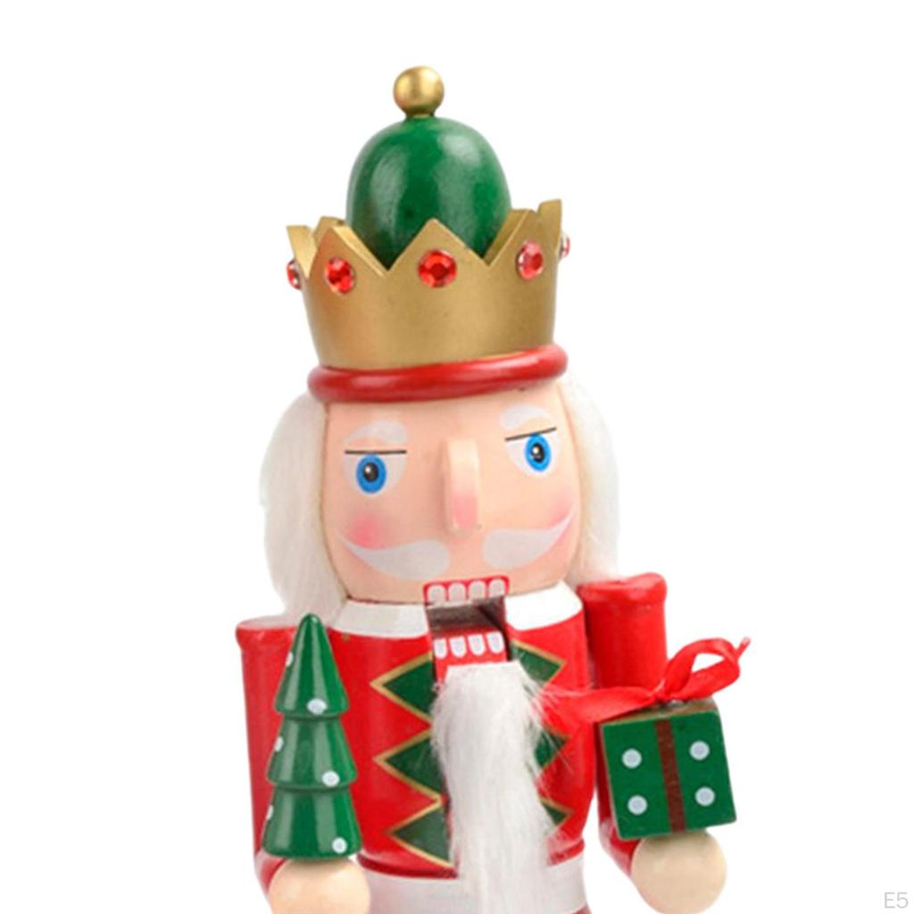 15 Inch Christmas Soldier, Doll Shape Puppet Toy, Wooden Soldier for Office Desk Decoration