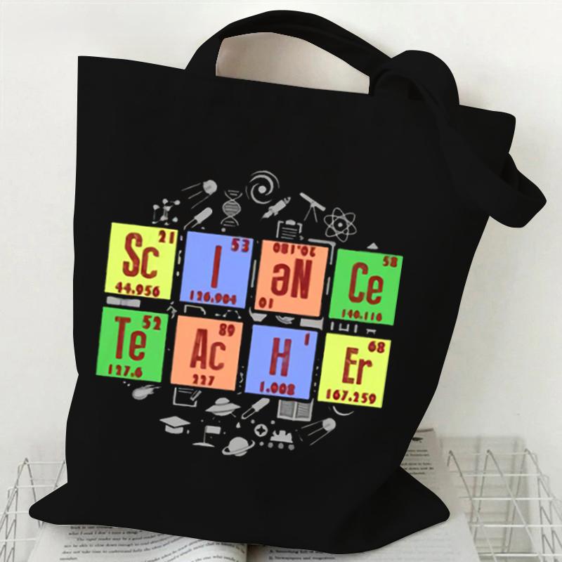 Life Graphics Women Canvas Shoulder Bag Leopard Print Letters Shopping Bag Teacher Best Gift Female Reusable Handbags