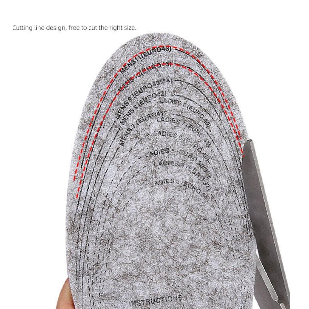 1 Paar Bequeme Thermostatische Folien-Thermoeinlegesohlen Deodorant Kältebeständig Wärmeisolierende Einlegesohle Atmungsaktive Plüsch-Einlegesohlen für Männer Frauen