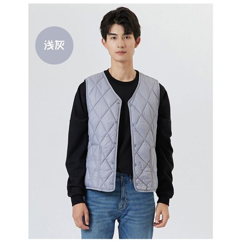

Autumn and Winter Thin Vest Warm Down Cotton Vest Men s Cotton Vest Liner Vest L сірий колір