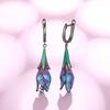 Huitan Dark Tulip Flower Women Drop Earrings Vintage Revenge Style Ear Accessories Temperament Personality Versatile