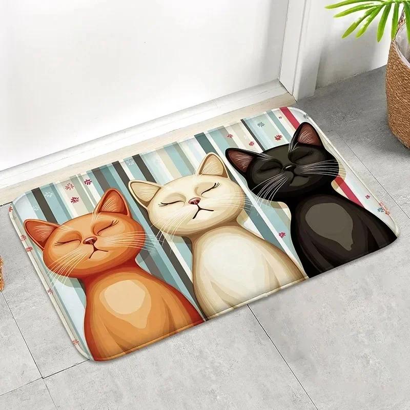 Cute Cat-patterned Doormat Non-slip Entrance Mat Placed At The Entrance A Welcome Doormat Decorated with Kitten Patterns