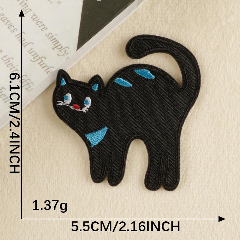 Cartoon Kitten Embroidered Patches: Self-Adhesive for Clothing, Shoes & Hats