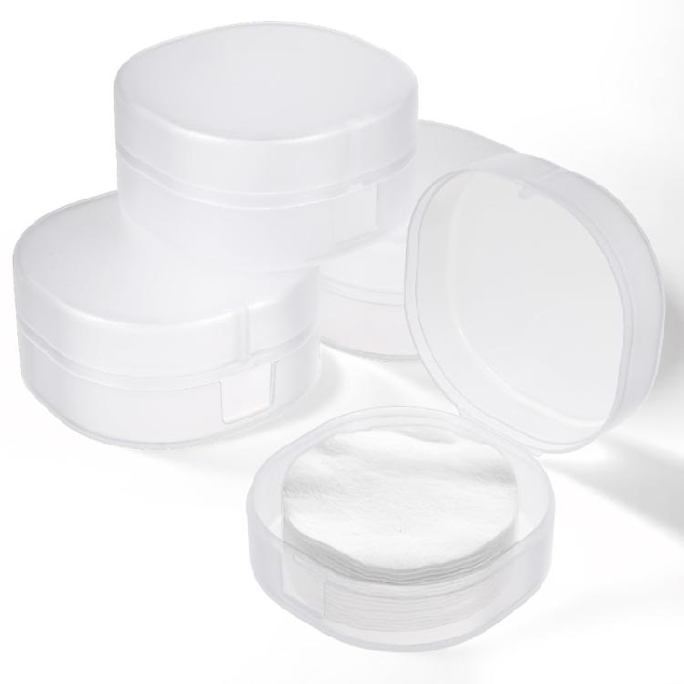 Square Shape Makeup Cotton Dispenser Plastic Storage Box Clear Compact Design Secure Closure For Vanity Countertop Organization