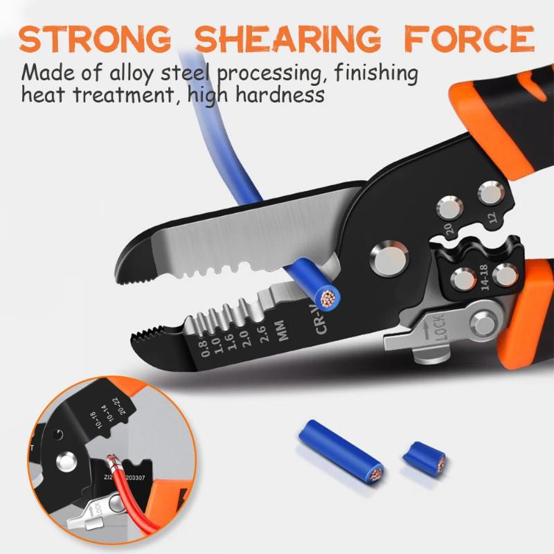 1Pc 10 In 1 Wire Pliers Multifunctional Electrician Peeling Household Network Cable Wire Stripper Puller Stripper Tools