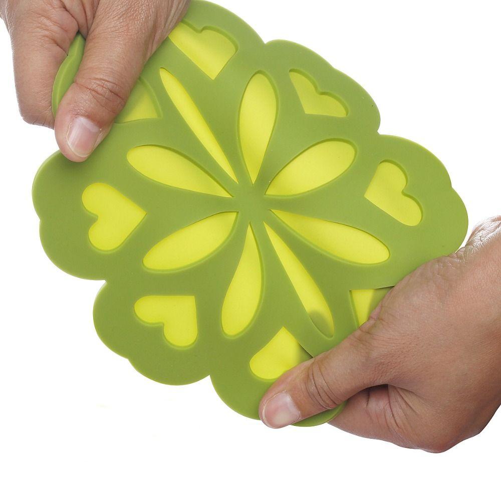 4pcs Assort 4 Colors Trivet Mat Silicone Dish Drying Mat Heat Insulation Mat  Hot Dishes