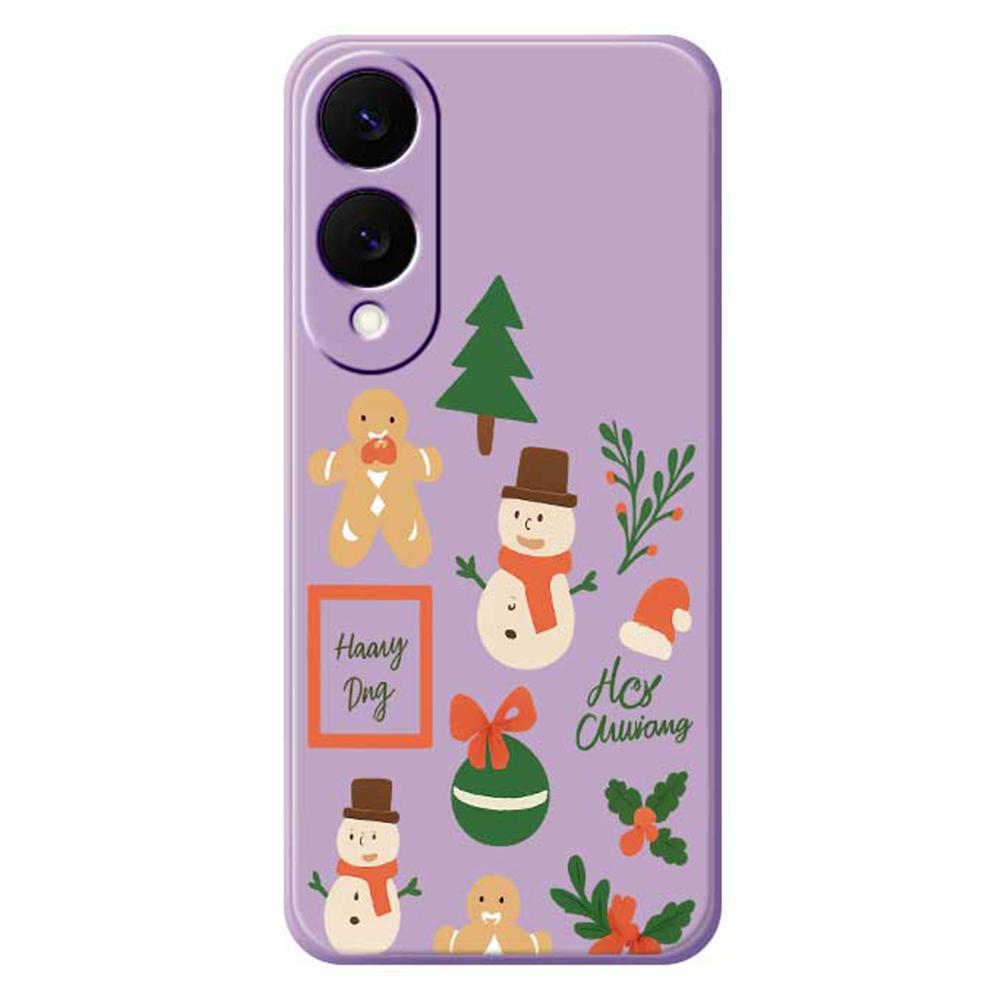 For Samsung Galaxy S25 Edge Case Christmas Snowman Pattern Printing Straight Edge TPU Phone Back Cover