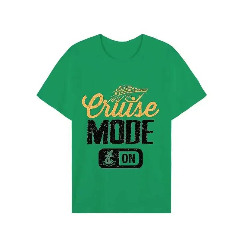 Men's Tshirt Fashion Vintage Cruise Mode On Graphic T Shirt Male O Neck T-shirt Oversized Tops Summer Unisex Women Clothing Tees