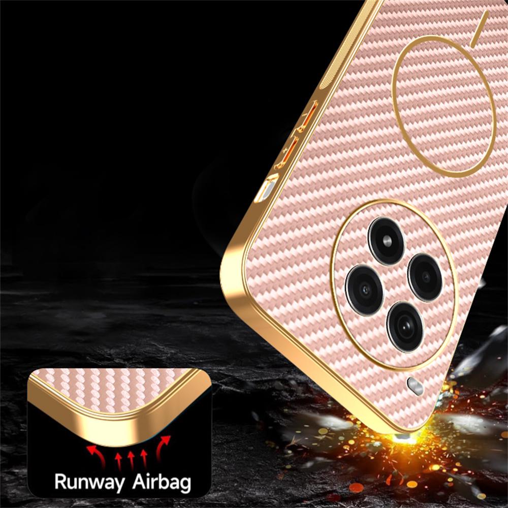 Für OnePlus Ace 3 Pro 5G Handyhülle Carbonfaser-texturiert Galvanisierte TPU-Rückabdeckung