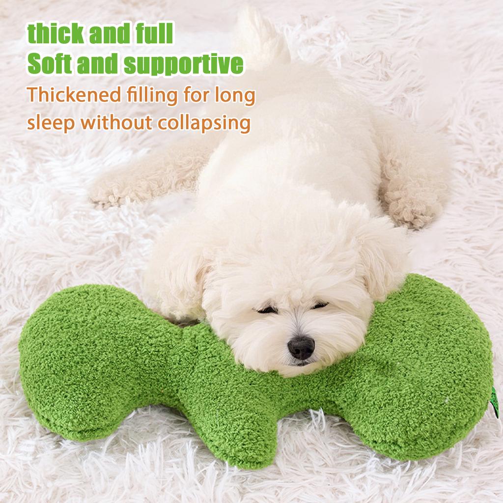 Soft Plush Dog Pillow For Sleeping, Cute -Shaped Pet Neck Support Pillow With Built-in Squeaker, Calming Dog Bed Pillow For Small Medium Dogs