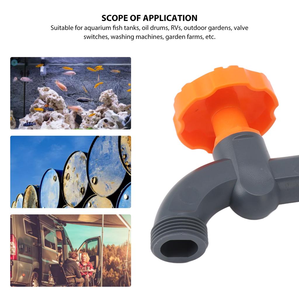 Hose Bibb Multifunctional Plastic Steel Sealing Leakproof Garden Water Hose Bibb for Aquarium Fish Tank RV Farm