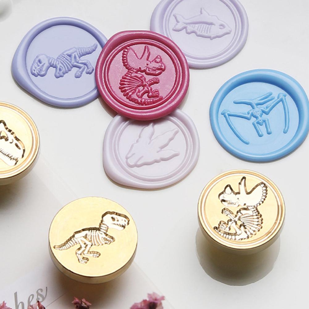 Cretaceous Fossil Sealing Stamps Head Dinosaur Fossil Wax Sealing Stamp For Scrapbooking Invitation Envelope Decoration