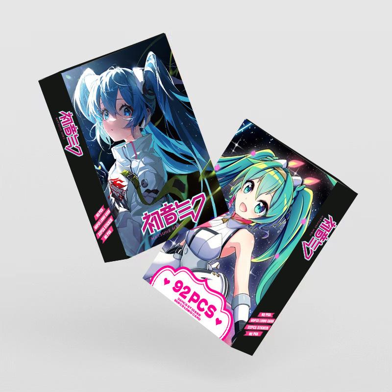 92 Peças/Conjunto Anime Hatsune Miku Cartão Lomo Kawaii Pocard Impressão HD Desenho Animado Jogo de Cartas Po Coleção Fãs Brinquedo Presente de Aniversário para Crianças
