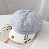 New Plaid Star Anise Hat Female College Student Literary Retro Beret Versatile Face Small Puppy Feet