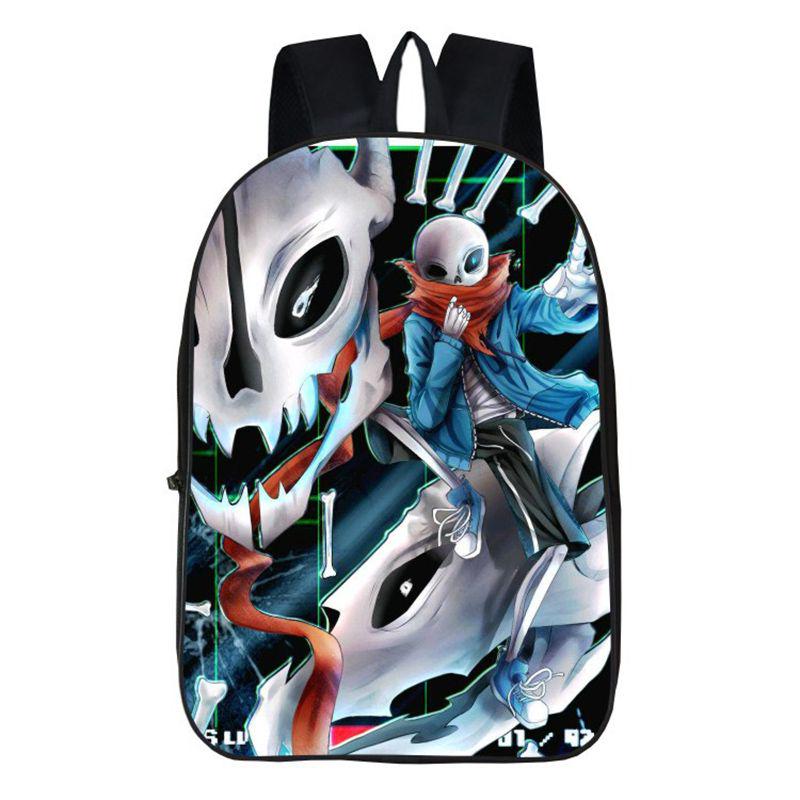 Durable 17-inch Undertale Sans Backpack For Kids With Adjustable Straps And Stylish Design
