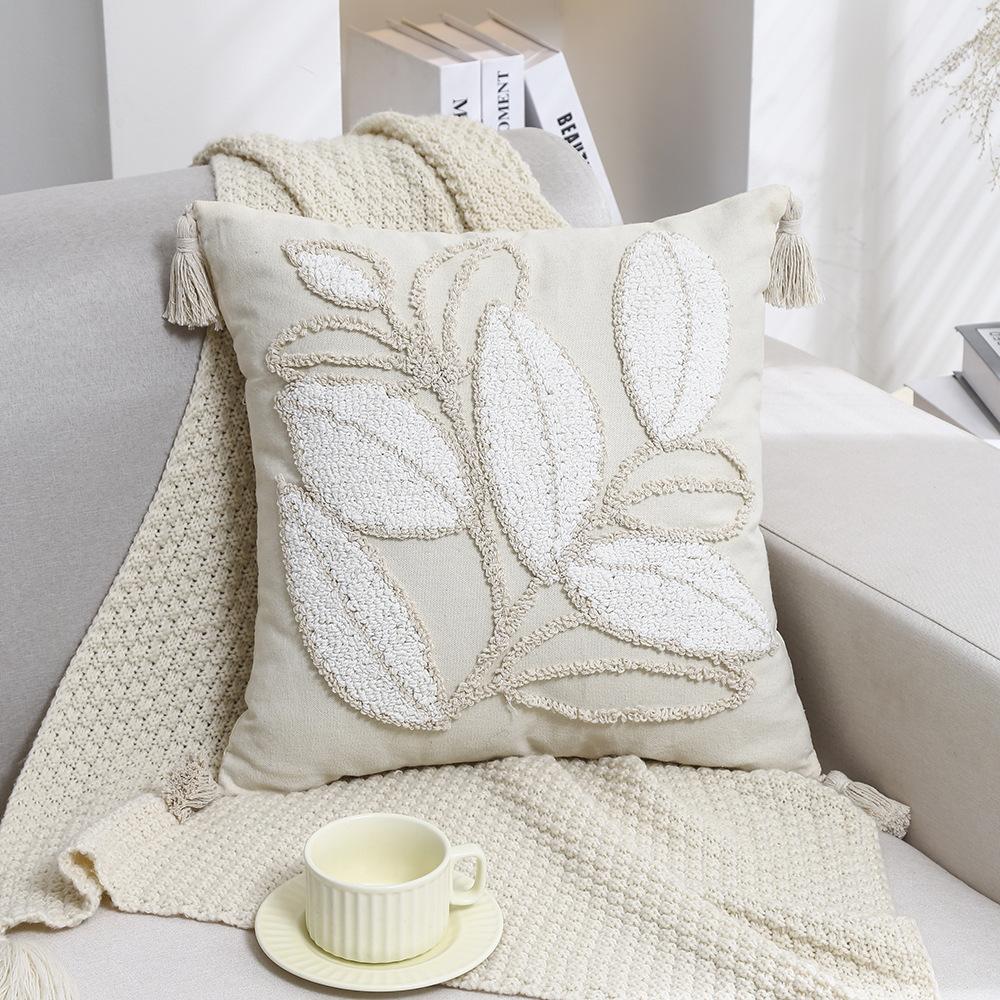 Bohemian Pillow Cushion Cover Geometry Embroidered Tassel Embroidery 45x45cm Pillowcase Living Room Sofa Home Decor
