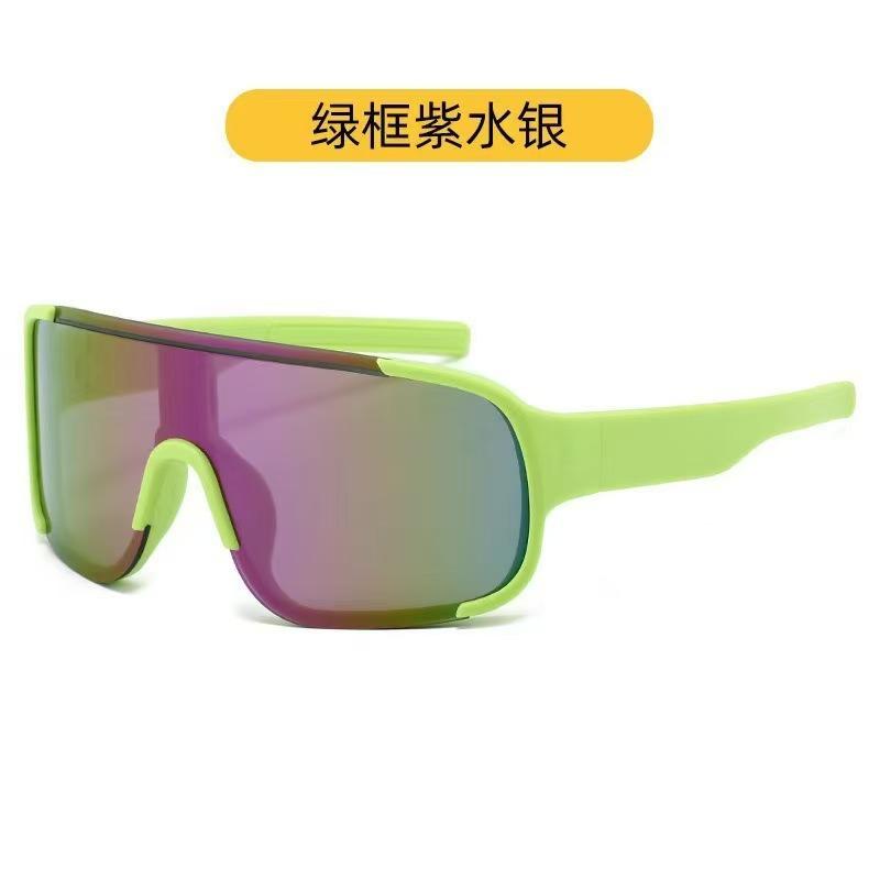 Lunettes de soleil argentées pour sports de plein air, cyclisme, alpinisme, équitation de nuit, protection des yeux monobloc, coupe-vent, pour hommes et femmes