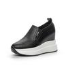 Fashion New Season Women's Vulcanize Shoes Lightweight Height Increasing Casual Sneakers with Breathable Holes and Thick Wedge Heels