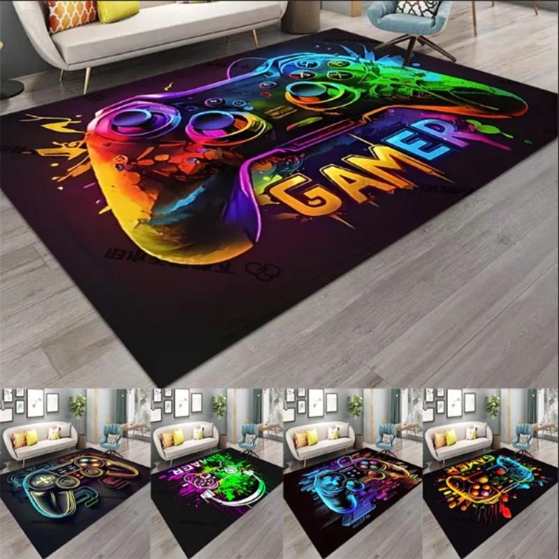 Gaming for Boys Room Gamer Casual Carpet with Controller Design Rug for Game Room Bedroom Decor Non-slip Machine Washab Mat