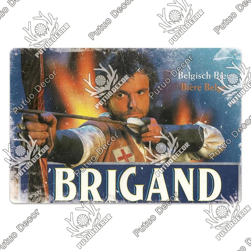 Putuo Decor Belgium Beer Plaque Metal Vintage Tin Sign Metal Sign Decorative Plaque Wall Decor Pub Bar Man Cave Club Decoration