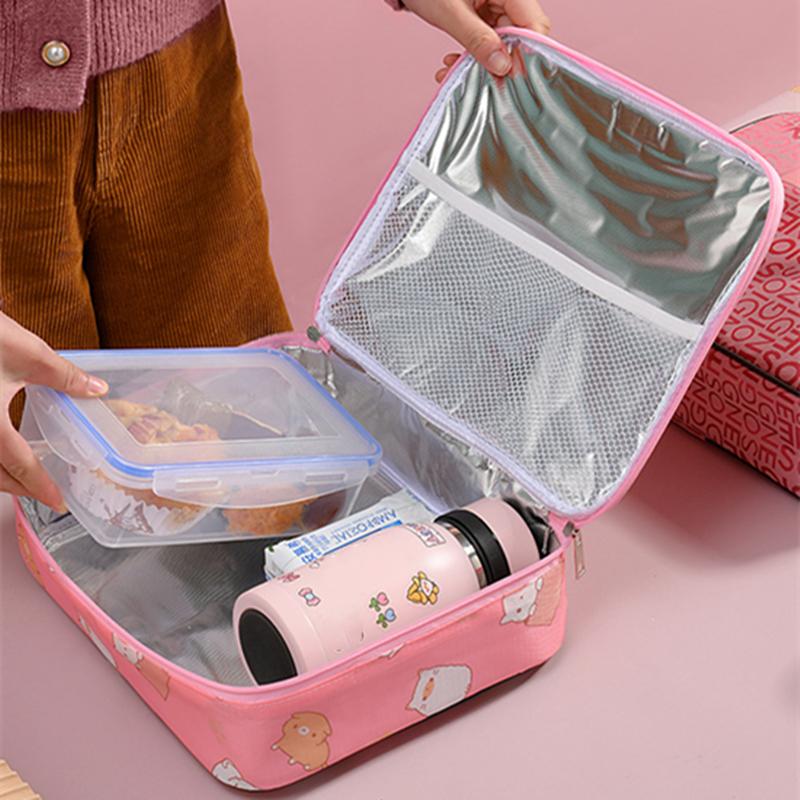 High Capacity Portable Thermal Lunch Bag Waterproof Oxford Cloth Picnic Insulated Bento Box Cooler Bags Food Storage Container