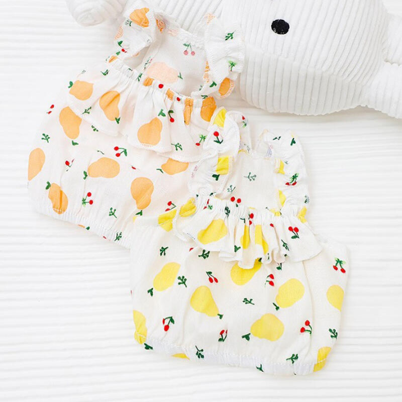 Fair Frill Nashi Puppy Summer Clothes Sleeveless One Piece orange