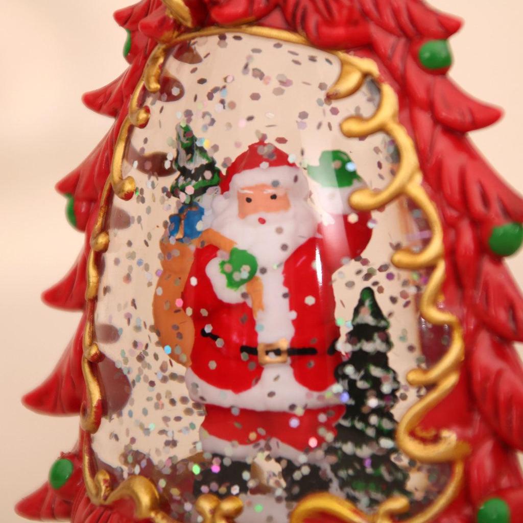 Lampada Candela Luminosa Albero di Natale Dipinto - Regalo per Bambini e Decorazione da Tavolo