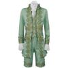 HIKAMY Halloween Medieval Court Retro Tuxedo Stage Wedding Costume Men's Costume, Prince, Duke, Noble, Costume, Set, Costume, (Small, Green)