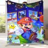 Retro M-Mario Bros Game Cartoon Flannel Blanket,Ultra Soft Warm Plush Throw for Home Bedroom Bed Sofa Cover Camping Picnic gift